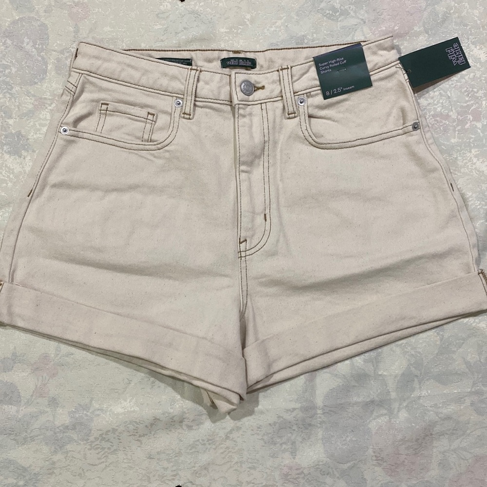 Wild Fable Super High-Rise Curvy Rolled Cuff Shorts